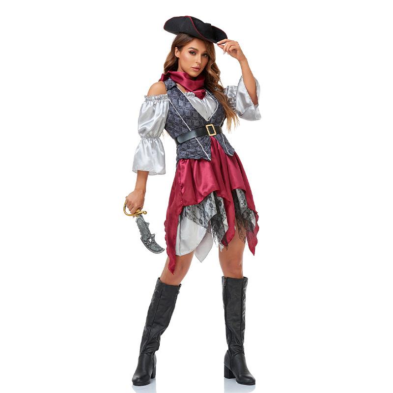Halloween Dai Pirate Uniform Masquerade Women's Adult Pirates of the Caribbean Costume