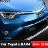 Front Hood Engine Cover Trim For Toyota RAV4 RAV 4 2016 2017 2018 Chrome Car Front Upper Grille Grill Lip Strip Accessories