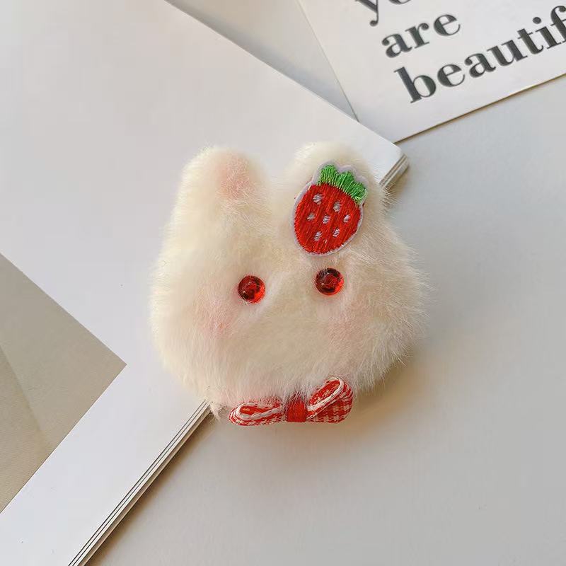 Sugar Gourd Rabbit Hairy Hair Band Hairpin Female Soft Cute Cute Blush Rabbit Hair Rope Student Ponytail Hair Accessories
