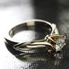 Sparkling 1ct Two Tone Plated 6 Prong Moissanite Engagement Ring with 8 Hearts 8 Arrows Cubic Zirconia