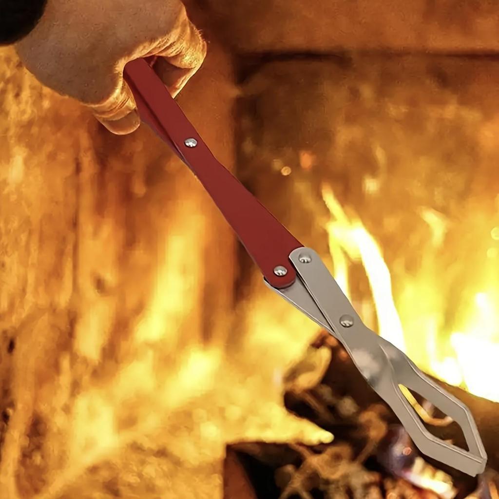 BBQ Charcoal Tongs Long Handle Aluminum Coal Clip Kitchen Grill Tongs Heat Resistant Barbecue Tool