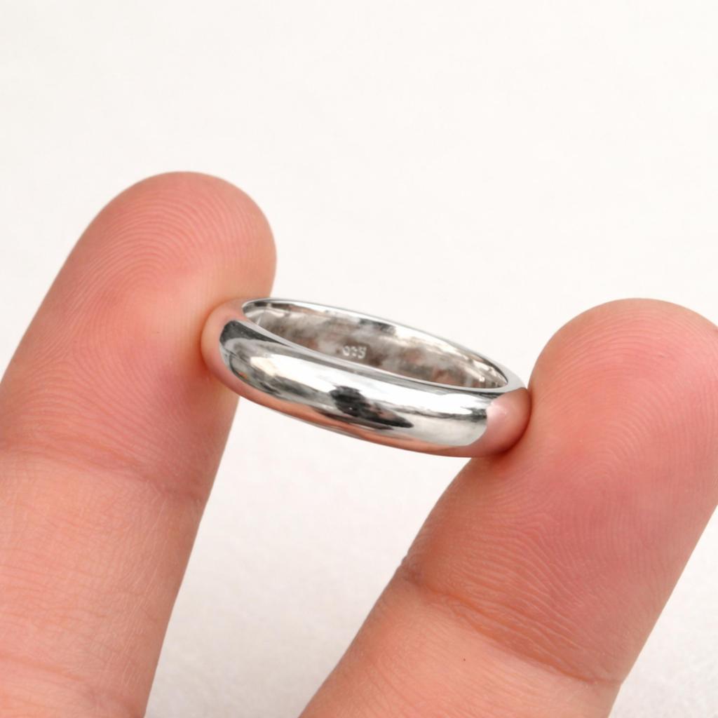 Minimalist Dome Band Ring – 925 Sterling Silver Chunky Band, Handmade Wedding Ring, Everyday Wear Band