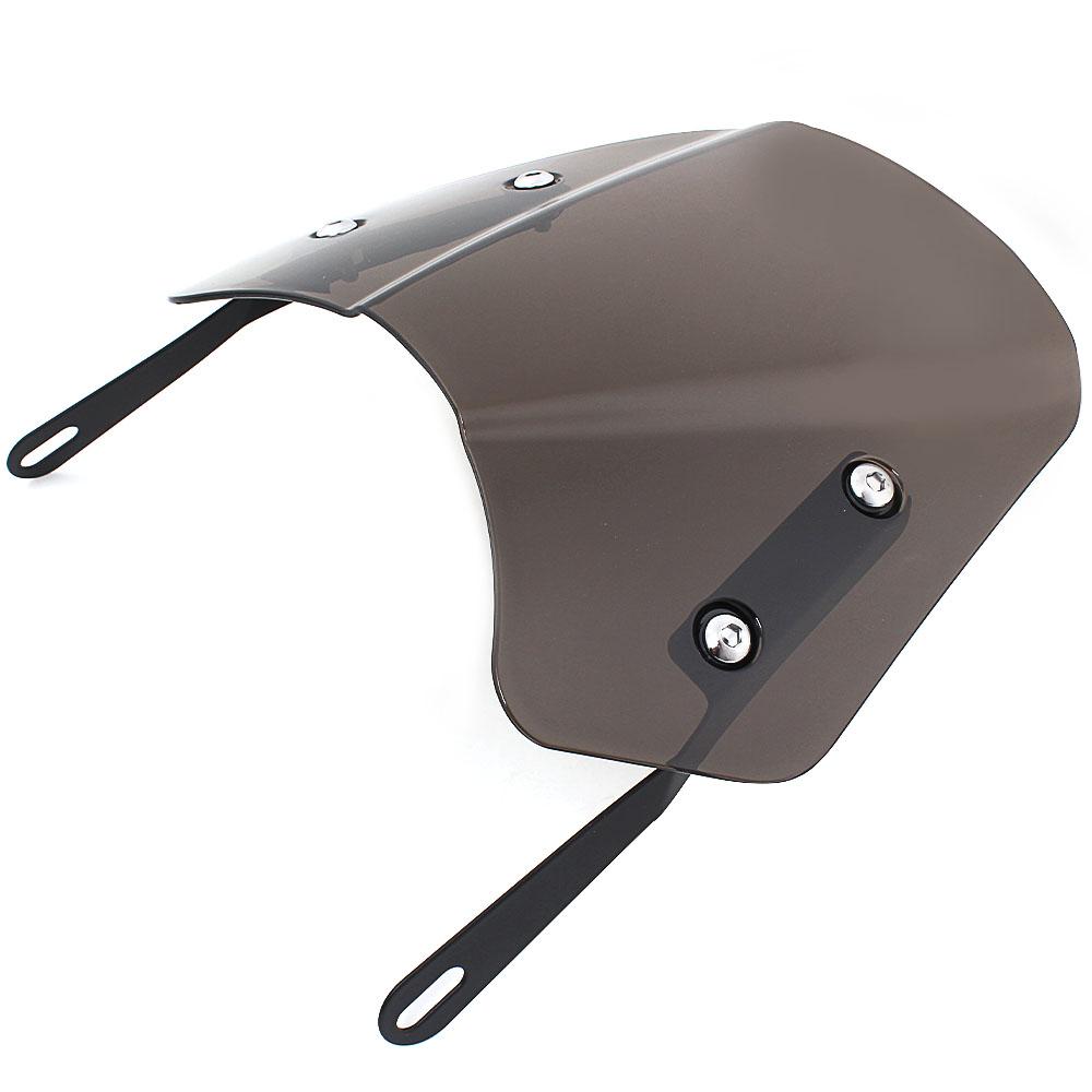 Motorcycle Smoke Universal 5-7" Headlight Fairing Windshield Compact Sport Wind Deflector Visor For Harley GS750E SUZUKI SV400