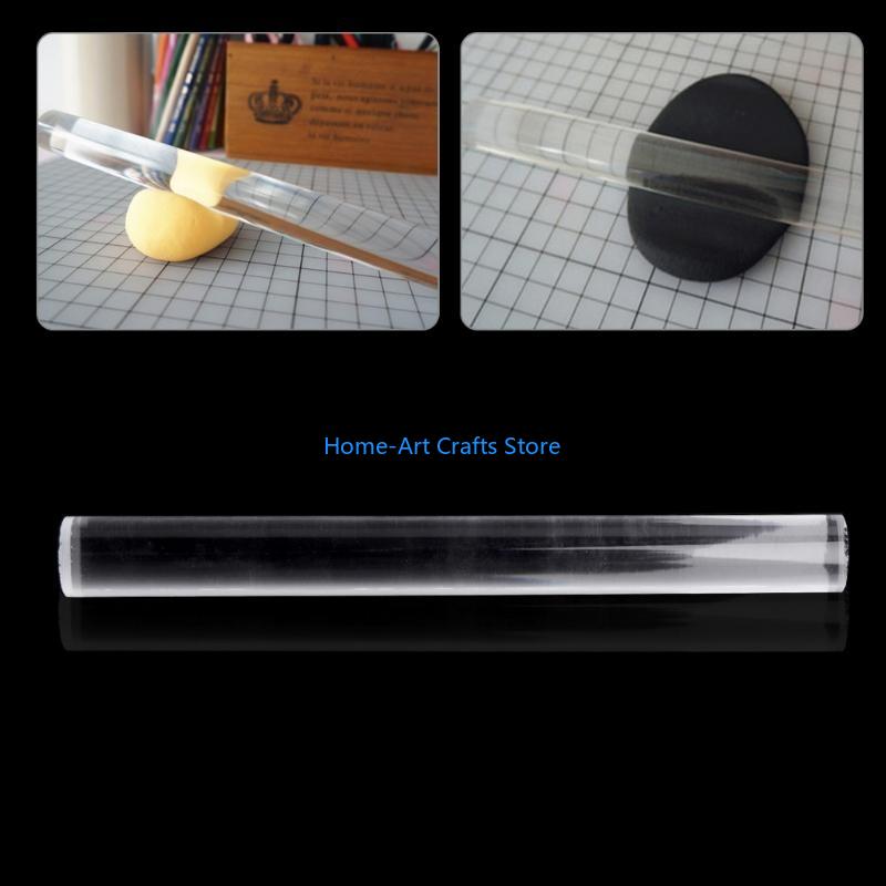 Y3NA Transparent Acrylic Roll Clay Rolling Pin Fondant Baking Pastry Roller