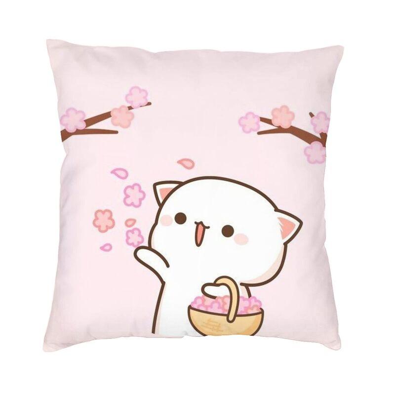 

Peach And Goma Cushion Cover Two Side Print Pattern Bubu Dudu Floor Pillow Case for Car Custom Pillowcase Home Decorative 30x30cm 12x12in