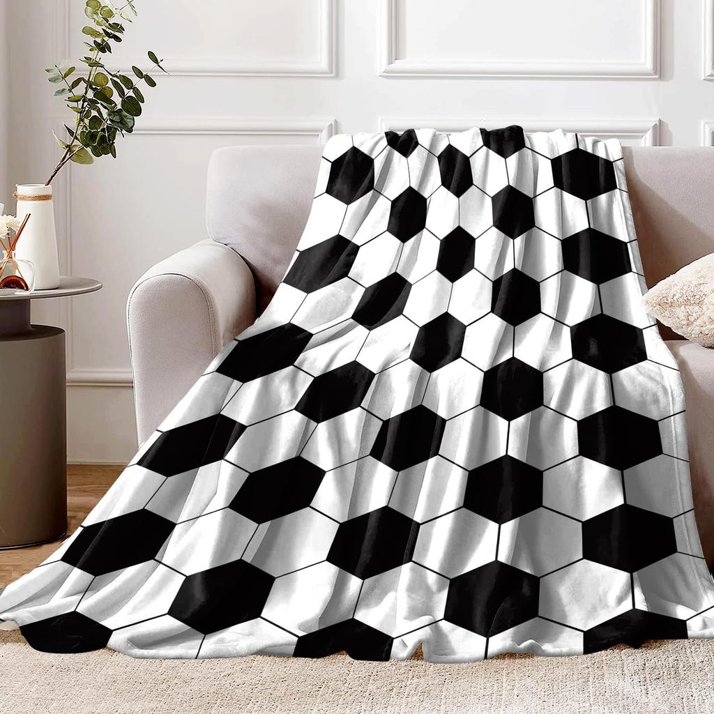 Football Sports Series Digital-printed Polyester Bedroom Velvet Flannel Cover Blanket Fleece Soft Sofa Cover Blankets for Beds