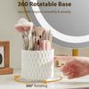 1pc Makeup Brush Holder[Dustproof & Waterproof] 360 Rotating Cosmetics Make up Brush Organizer Storage with Lid for Vanity