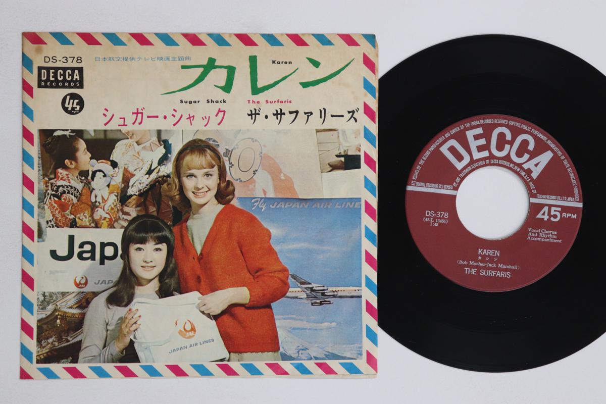 

7inch Record SURFARIS Karen Sugar Shack DS378 DECCA 1965 Japan Pop Used