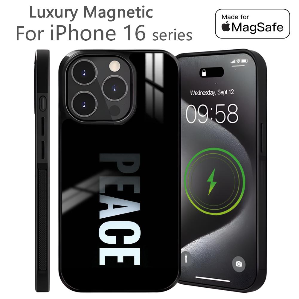 For Peace no War Phone Case For iPhone 16 15 14 13 12 11 Pro Max Plus Mini Magnetic Magsafe Wireless Charging Cover
