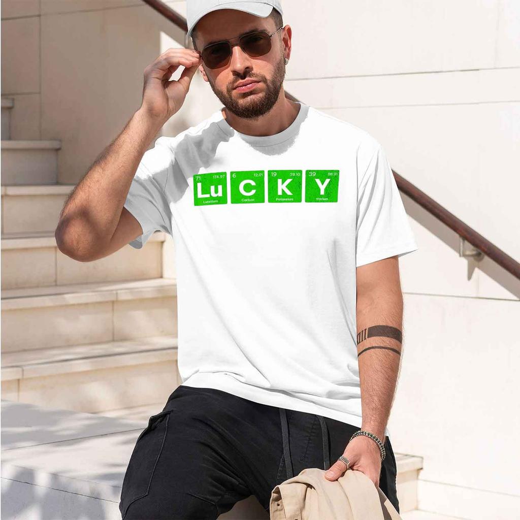 Lucky Period Table Funny Science Tshirt Unisex Summer Streetwear Grh T Shirts Camiseta Hombre 2026 New Model Shortsleeve Crewn