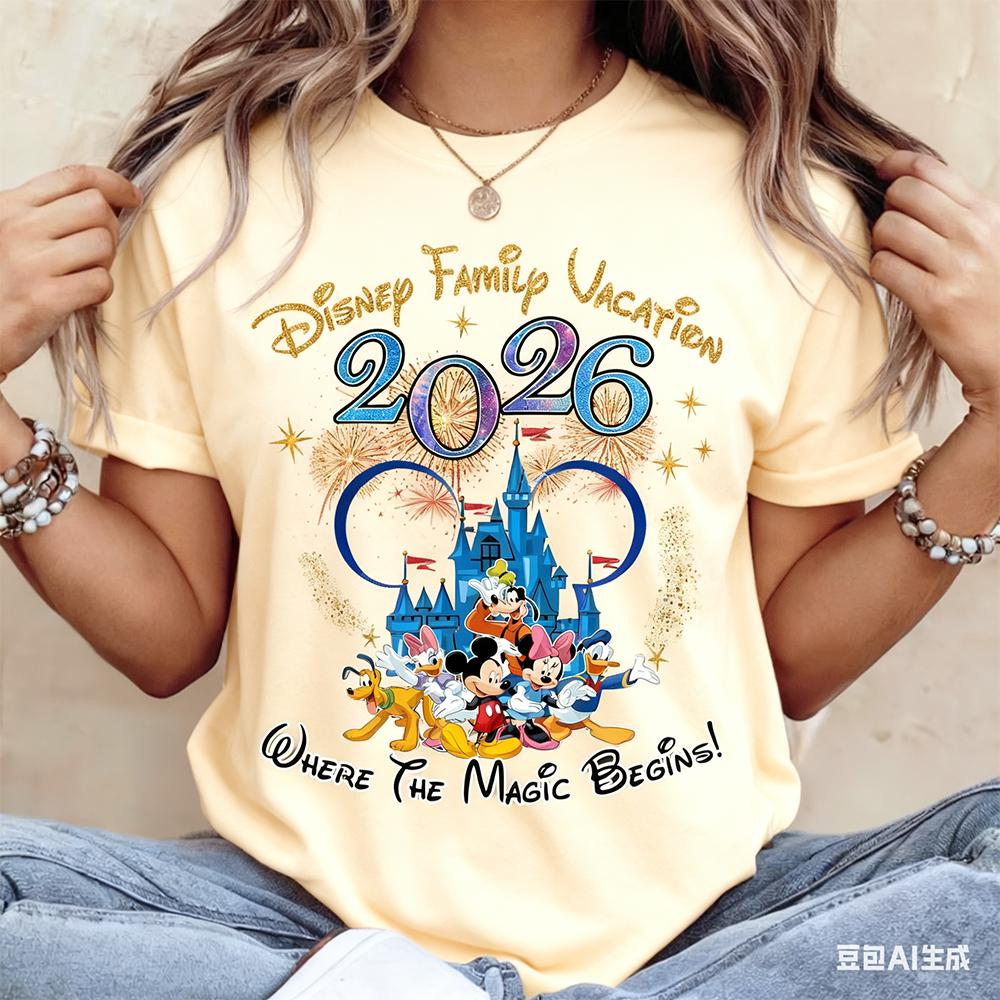 

New Family Party 2026 Travel Shirt Unisex Y2K Pure Cotton Comfortable Leisure Fashion TShirt S