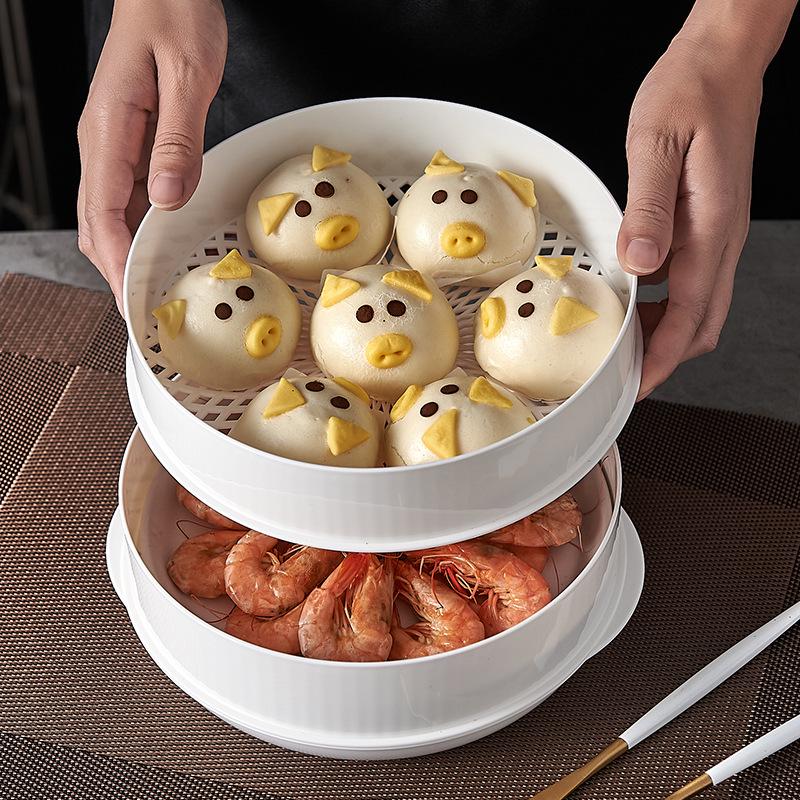 Microwave Steamer Box: 1 or 2 Layers for Dishes and Dumplings