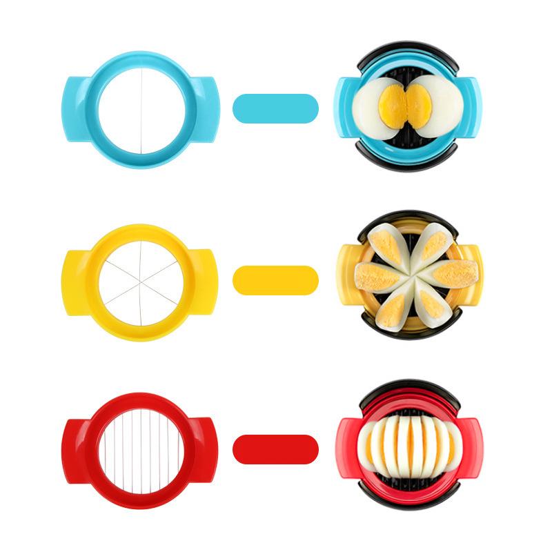 3 In 1 Multi Functional Egg Slicer Cutter Household Preserved Egg Splitter Fancy Shaping Egg Cutting Tool Kitchen Accessories 2