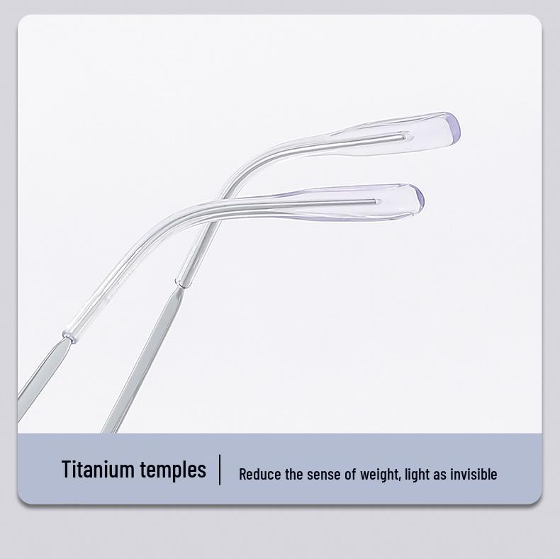 Danyang Men's Half-Frame Myopia Glasses, Memory Titanium Business Eyebrow Line, Model 8047.