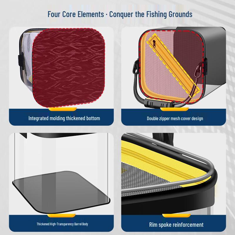 Longchan Transparent Foldable EVA Fishing Bucket