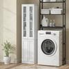 Tall Bathroom Storage Cabinet, 6-Tier Slim Bathroom Cabinet with Adjustable Shelf, 4 Soft-Close Doors, White