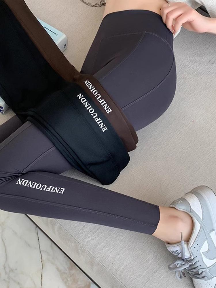 2025 Women's Plus Size Tummy Control Fleece-Lined Yoga Pants - Butt Lifting, Tight Fit for Autumn/Winter