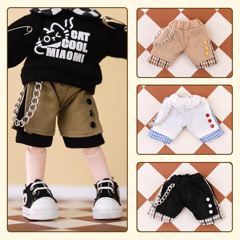 Doll Outdoor Spliced Color Chain Casual Pants Suit For Outfit Accessories Children Diy OB11 1/12 Entertaining Play Safe Kid Friendly Fun