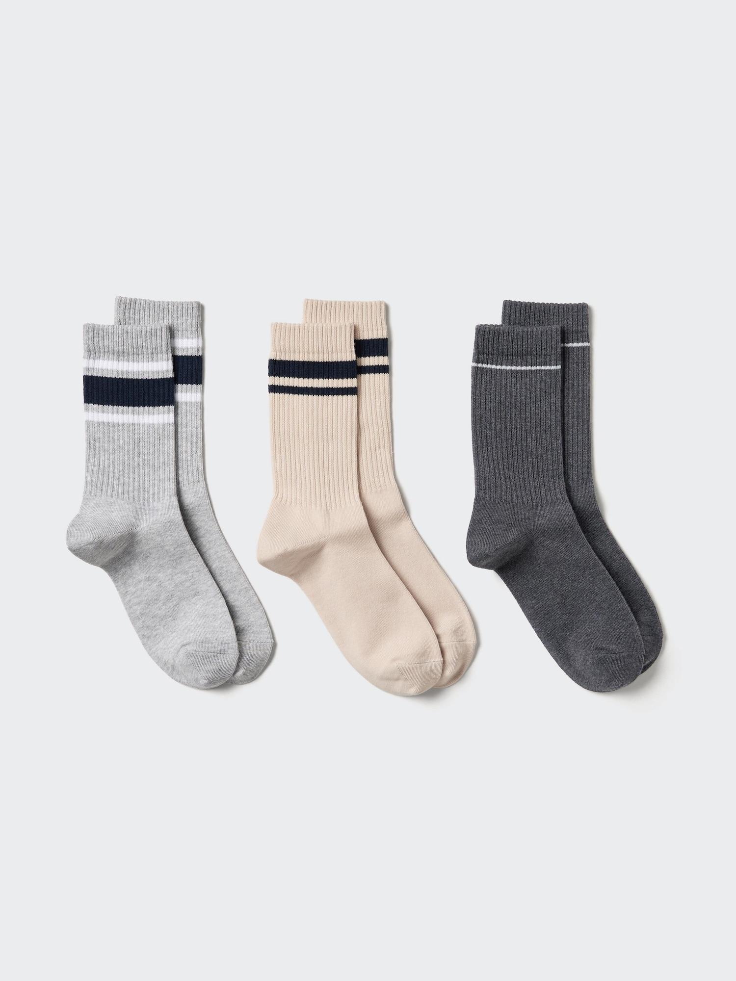 

Японские носки Uniqlo 3 пары в рубчик 03 GRAY/2325