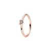 Anel de Liga de Zinco Coração Brilhante Momentos Anéis Femininos Ouro Rosa 182495C01