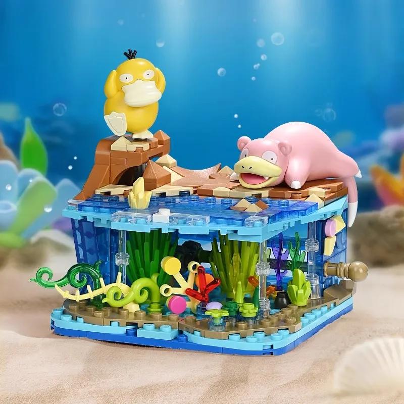Klocki Pokemon Sprigatito Fuecoco Eevee Quaxly Rośliny Doniczkowe Model do Złożenia Mini Cegiełki Figurki Zabawki dla Dzieci