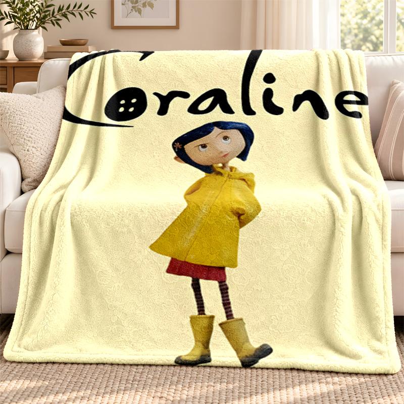 Coraline blanket Flannel Blanket Soft Cozy Plush Throw for Sofa Bed Lightweight Home Decoration Outdoor camping