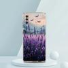 Transparent Phone Case for Samsung Galaxy A16 A14 A12 A22 A24 A42 A02 A03S A06 A20 A30 A40 Soft TPU Cover Lavender Pattern Capas