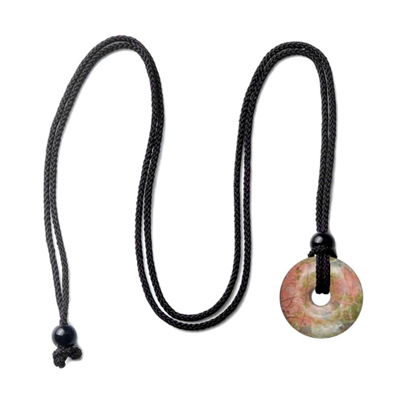 Crystal Agate Pendant Clavicle Chain Adjustable Cold Wind Safety Buckle Necklace