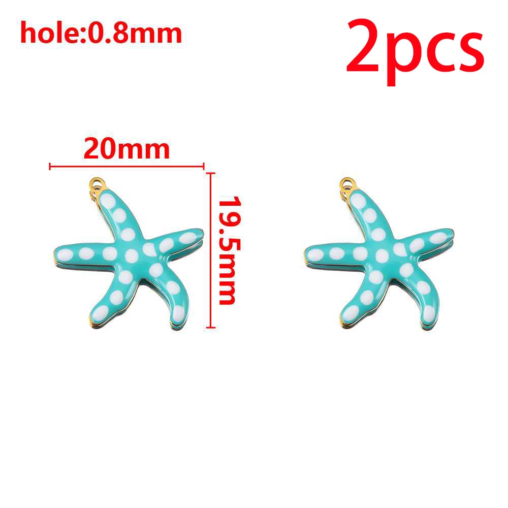 

2pcs 20pcs Stainless Steel Blue Enamel Marine Starfish Anklet Charms Boho Pendant for DIY Earrings Necklace Jewelry Making Gifts