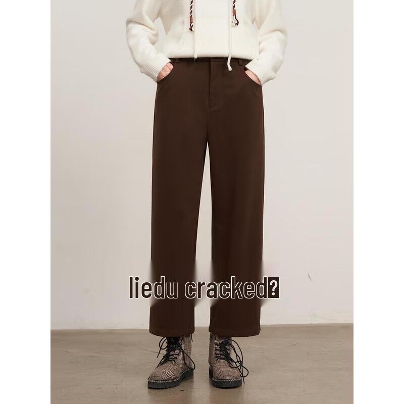 LIEDU Women s Plus Size Wool Blend Straight Leg Ankle Pants XL