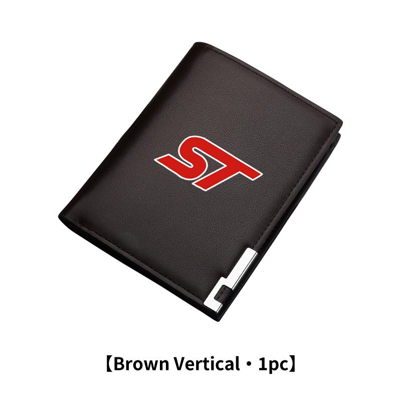 YYQO6 For Ford Car Logo Men Short Foldable Credit Card Holder Leather Money Wallet Accessories Focus mk2 mk3 mk4 Fiesta Ranger