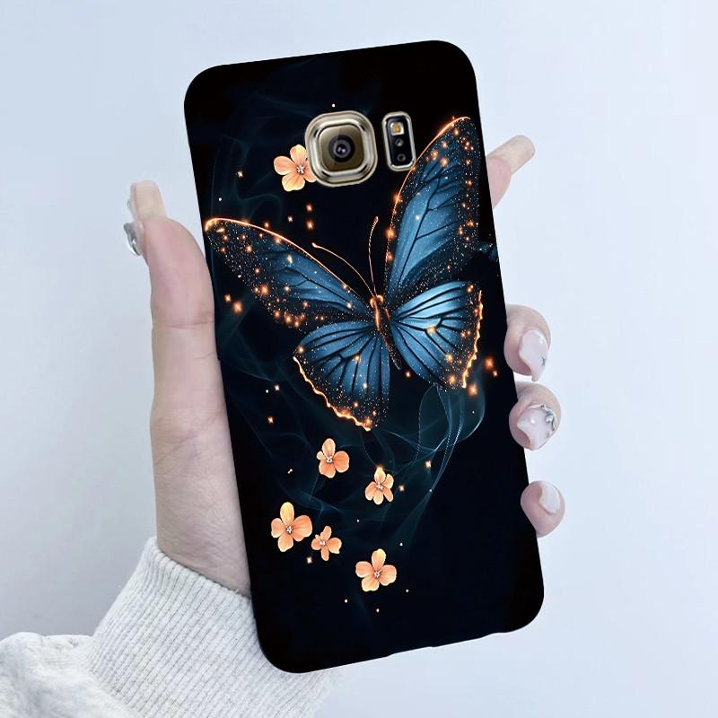 For Samsung Galaxy S6 G920F S6 edge G925F Phone Case Popular Butterfly Flower Girl Design Soft Silicone TPU Back Housing Covers