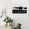 Personalized Assault Rifle & Bullet Metal Wall Art, Custom Name Sign, Farmhouse Porch Decor, Gift, Wall Sculptures