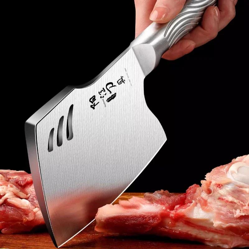 All Steel Axe Knife for Cutting Bone, Chopping Knife Home Chopping Big Bone Knife Butcher Commercial Butcher Butcher Knife