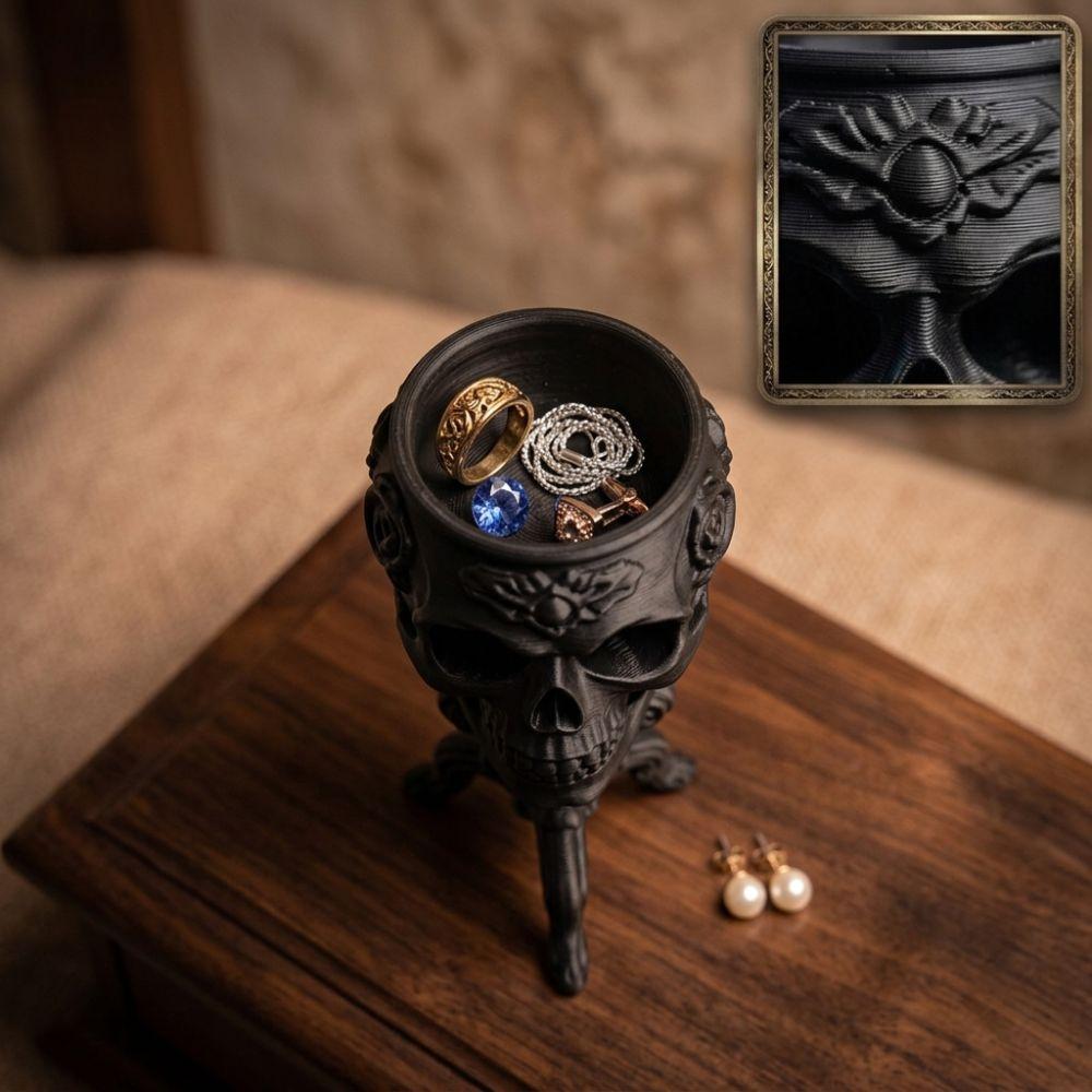 3D Printed Halloween Goblet Skull Planter Gothic Mini Skeleton Flower Pot Halloween Party
