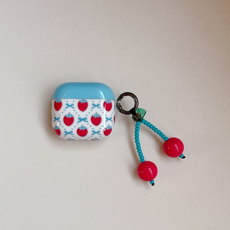 

Защитный чехол для наушников Pro2, чехол для наушников второго и третьего поколения, версия с шумоподавлением, третье поколение, четвертое поколение, корейский милый забавный чехол Apple Airpods Pro [Bows strawberry] send pendant