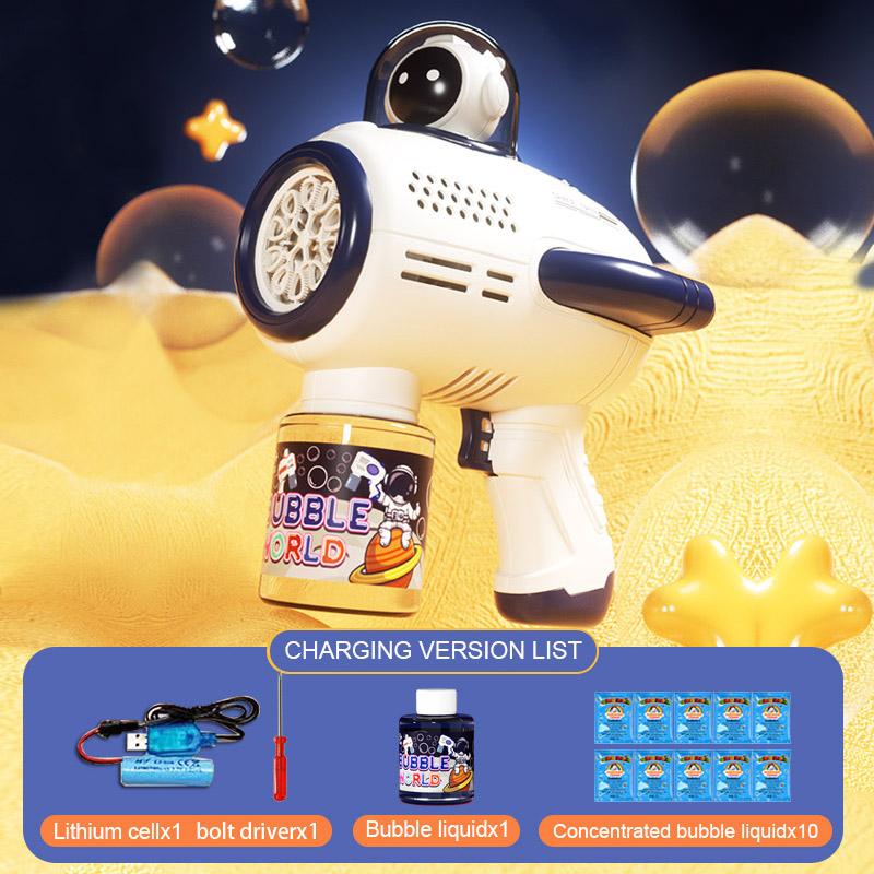 2023 New Children's Bubble Machine Toy INS Burst Fully Automatic Hand-held Astronaut Electric Blowing