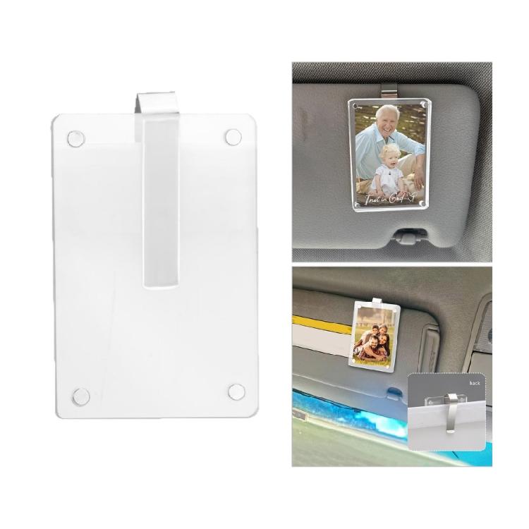 Detachable Car Visors Photo Organizer With Strong Magnets No Residues Installation Shatterproof Acrylic For 2x4 Pictures