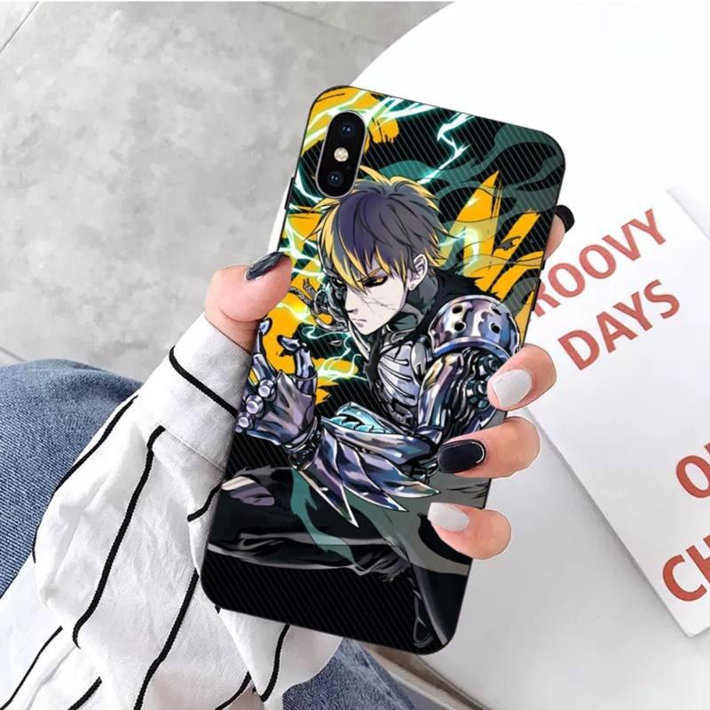 One Punch Man Genos Phone Case For IPhone 14 13 12 11 XS X 8 7 6 Plus Mini Pro Max SE 2022 Soft Black Phone Cover
