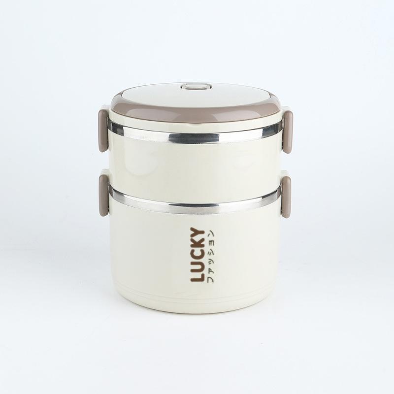 

2026 Large Capacity Double-layer Stainless Steel Insulated Lunch Box Student Office Worker Portable Lunch Box Kitchen Supplies