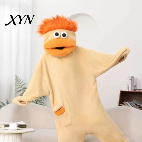 Warm Plush Onesie Funny Wearable Big Mouth Pajamas for Kids, Adults, Soft Kids Sleepwear Fleece Cozy Home Loungewear, Hooded One-Piece Jumpsuit Dress