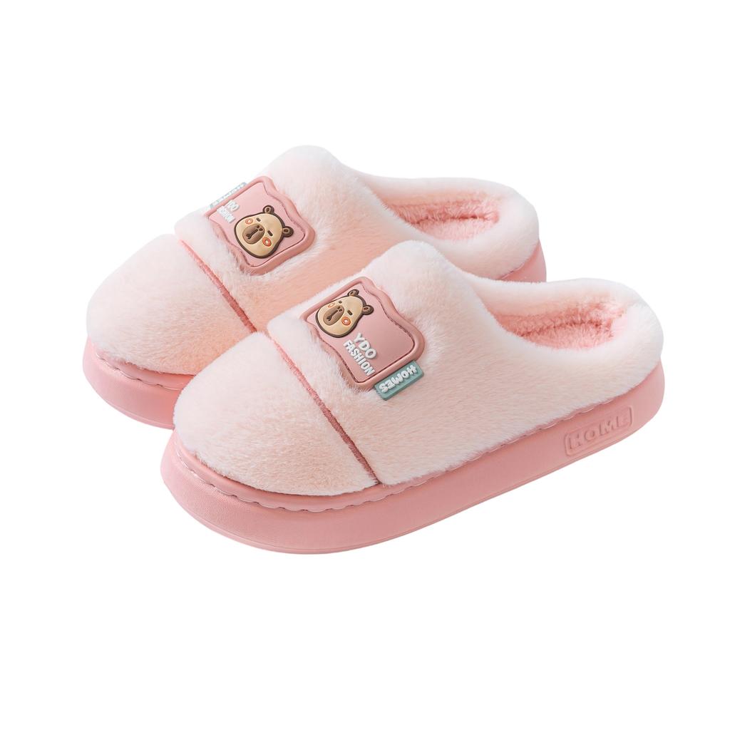Cartoon Plush Cotton Shoes Autumn and Winter Indoor Home Plush EVA Sole, Couple Thick-soled Warm Cotton Slippers