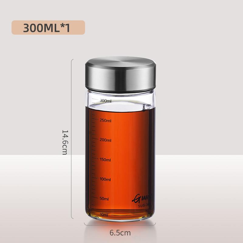 GIANXI Coffee Glass Cup Outdoor Mini Transparent Vacuum Airtight Cups Milk Cola Juice Storage Jar Kitchen Accessories