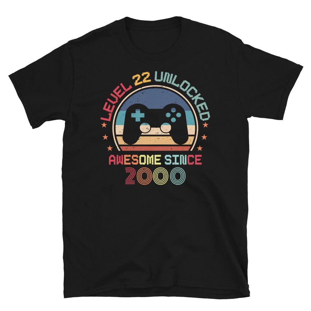 Level 22 Unlocked, 22Th Birthday Shirt 22Th Birthday Gift Awesome Since 2000 Tee 2XL