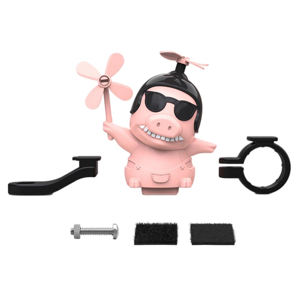 

Helmet Decoration Windmill Pig Cute Car Rear View Mirror Doll Bicycle Motorcycle Rear View Mirror Decoration розовый