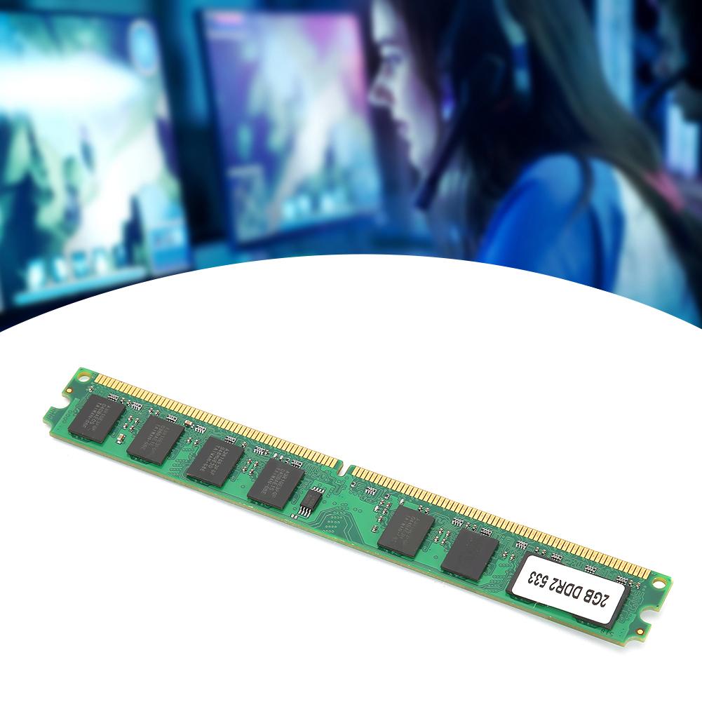 DDR2 2GB Memory Module 533Mhz PC2‑4200 Double‑Sided 16‑Grains for AMD Desktop Computer