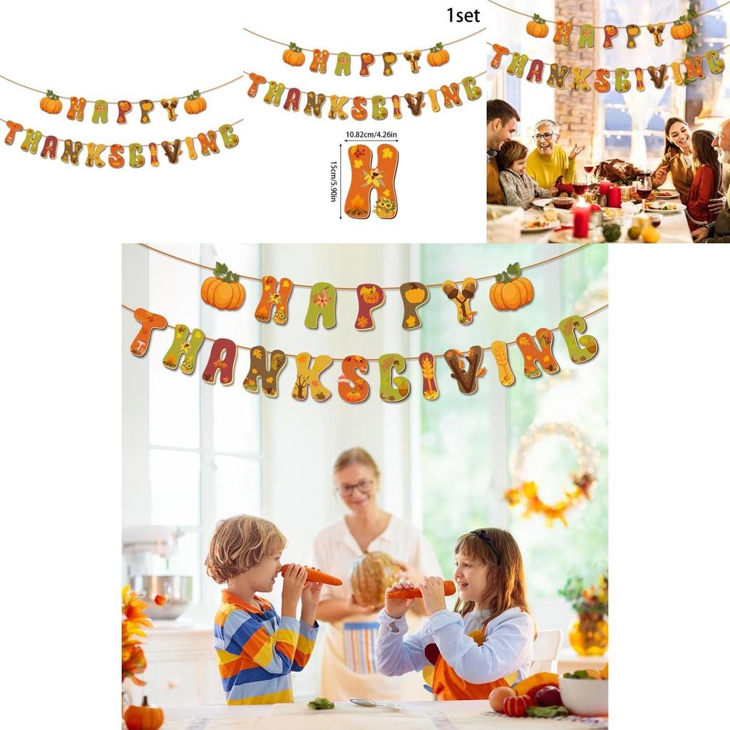 Fall Festival Paper Banner With 19 Letters For Thanksgiving Party Scene Decoration
