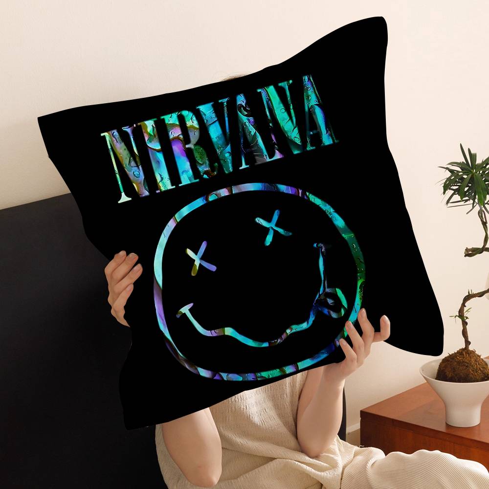 NNirvanas Band Personalized Pillow Cover Kids Bedroom Wild Party Decor Pillowcase Kid Birthday Shower Gift