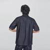Comfortable Polo Collar Denim Logo Letter Short Sleeve Shirt Men shirts Light-Wash LMT010043206035898L00
