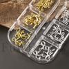 New 6-grid jewelry ins metal gold and silver mini bow nail art jewelry